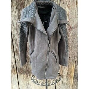 MICHAEL KORS Jacket Small Gray Coat Quilted Full Zip Logo